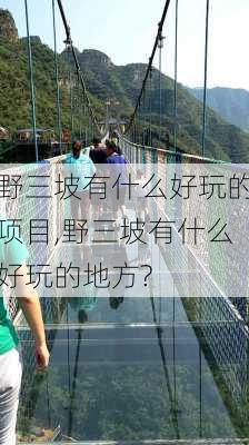 野三坡有什么好玩的项目,野三坡有什么好玩的地方?