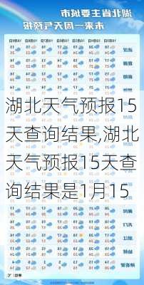 湖北天气预报15天查询结果,湖北天气预报15天查询结果是1月15