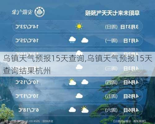 乌镇天气预报15天查询,乌镇天气预报15天查询结果杭州