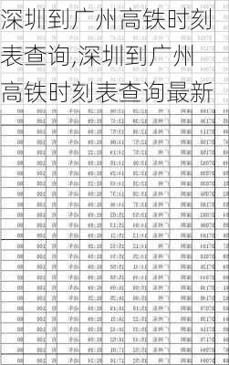 深圳到广州高铁时刻表查询,深圳到广州高铁时刻表查询最新