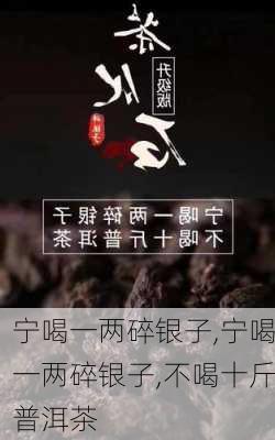 宁喝一两碎银子,宁喝一两碎银子,不喝十斤普洱茶