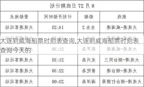 大连到威海船票时刻表查询,大连到威海船票时刻表查询今天的