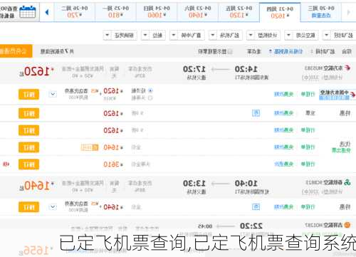 已定飞机票查询,已定飞机票查询系统