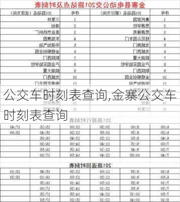 公交车时刻表查询,金寨公交车时刻表查询