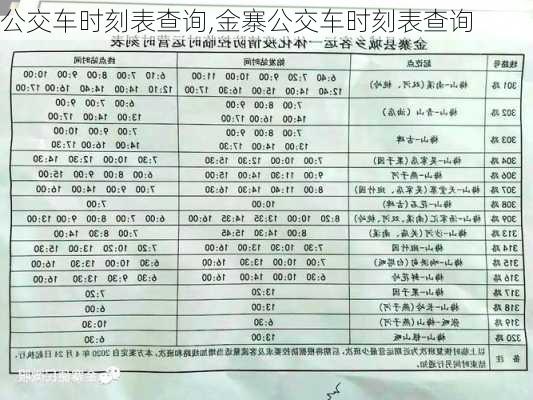 公交车时刻表查询,金寨公交车时刻表查询