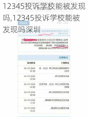 12345投诉学校能被发现吗,12345投诉学校能被发现吗深圳