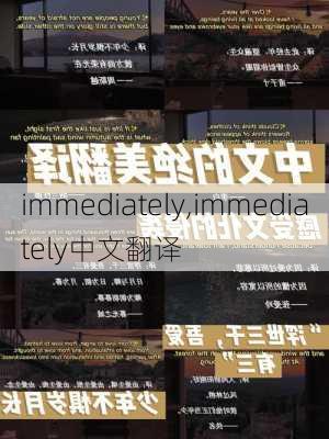 immediately,immediately中文翻译