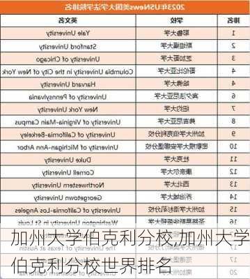 加州大学伯克利分校,加州大学伯克利分校世界排名