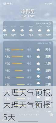 大理天气预报,大理天气预报15天