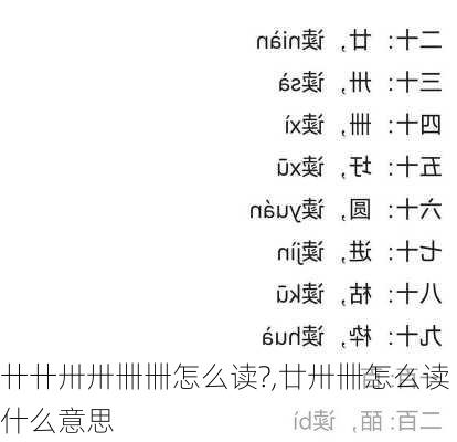 卄卄卅卅卌卌怎么读?,廿卅卌怎么读什么意思