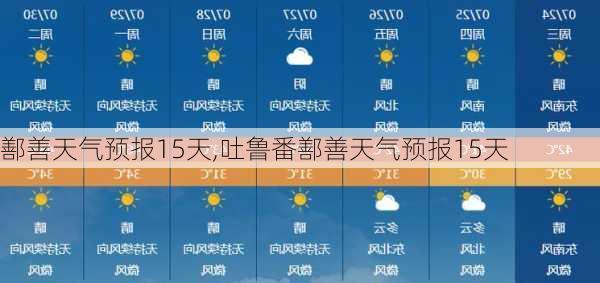 鄯善天气预报15天,吐鲁番鄯善天气预报15天