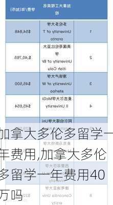 加拿大多伦多留学一年费用,加拿大多伦多留学一年费用40万吗