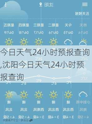 今日天气24小时预报查询,沈阳今日天气24小时预报查询