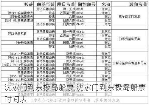 沈家门到东极岛船票,沈家门到东极岛船票时间表