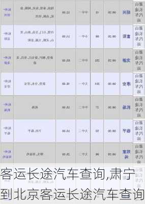 客运长途汽车查询,肃宁到北京客运长途汽车查询