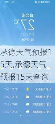 承德天气预报15天,承德天气预报15天查询