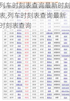 列车时刻表查询最新时刻表,列车时刻表查询最新时刻表查询