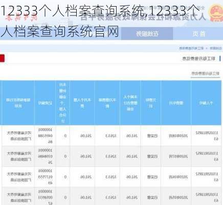 12333个人档案查询系统,12333个人档案查询系统官网