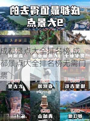 成都景点大全排名榜,成都景点大全排名榜无需门票