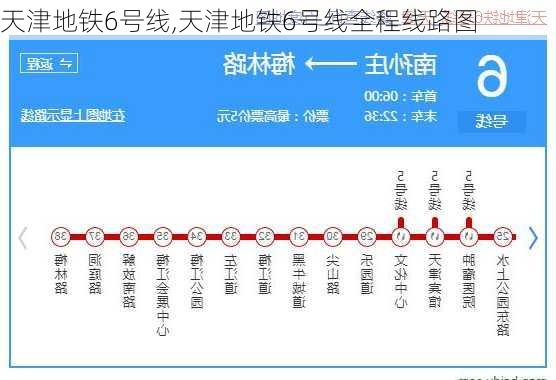 天津地铁6号线,天津地铁6号线全程线路图