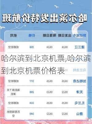 哈尔滨到北京机票,哈尔滨到北京机票价格表