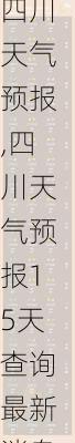 四川天气预报,四川天气预报15天查询最新消息