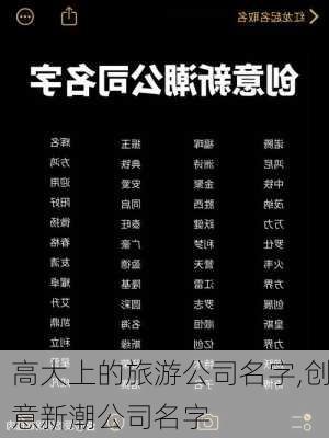 高大上的旅游公司名字,创意新潮公司名字