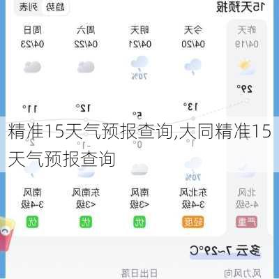 精准15天气预报查询,大同精准15天气预报查询