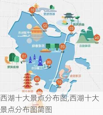 西湖十大景点分布图,西湖十大景点分布图简图