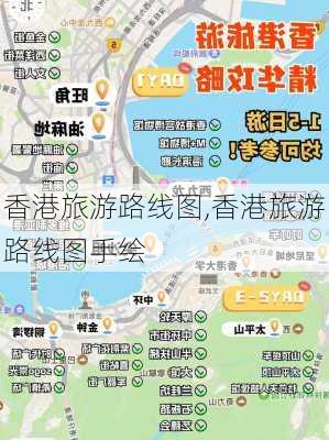 香港旅游路线图,香港旅游路线图手绘