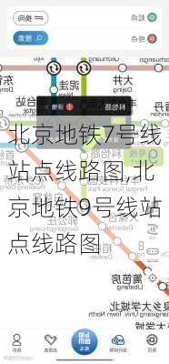 北京地铁7号线站点线路图,北京地铁9号线站点线路图