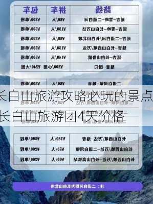 长白山旅游攻略必玩的景点,长白山旅游团4天价格