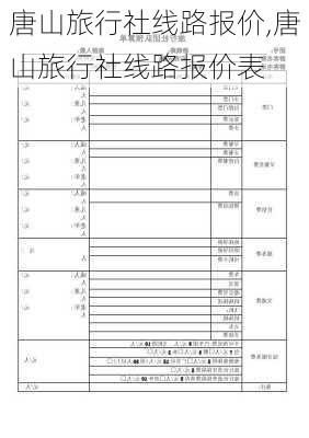 唐山旅行社线路报价,唐山旅行社线路报价表