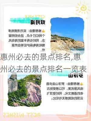 惠州必去的景点排名,惠州必去的景点排名一览表